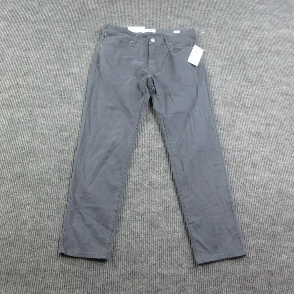 General Denim Works Jeans Mens 34x30 Gray Athletic Tapered Route 33x29* NWT